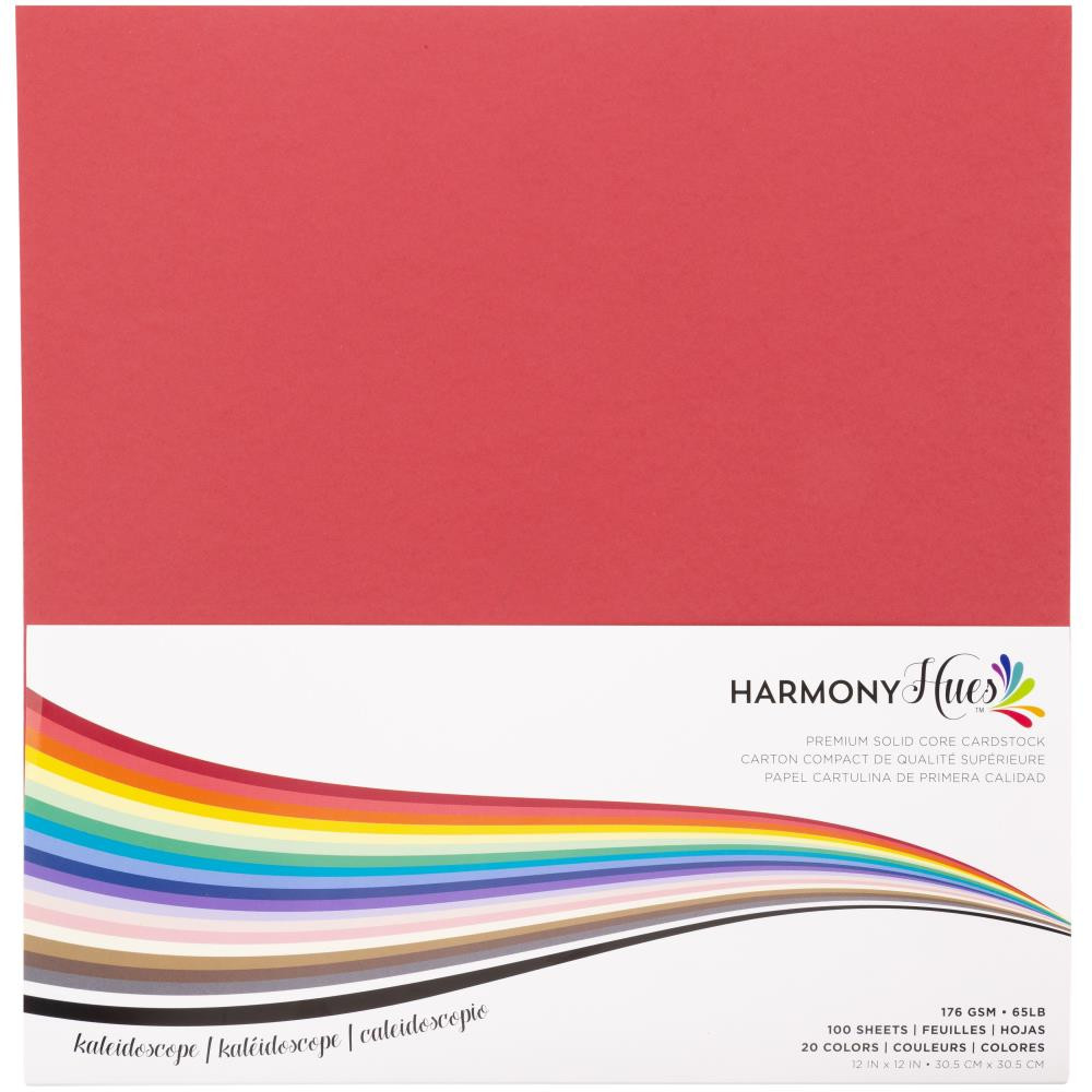Harmony Hues Premium Solid Core Cardstock 100 sheets of 12x12 Kaleidoscope