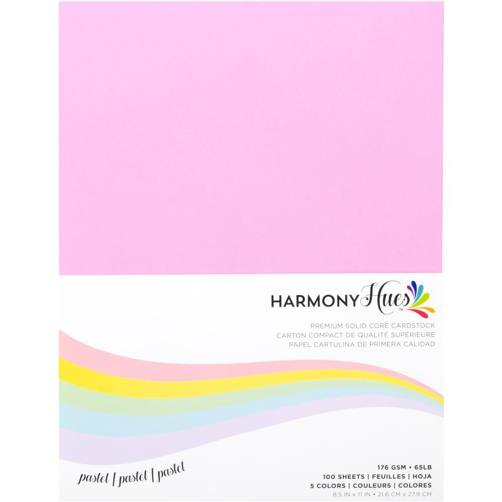 Harmony Hues 65lb Cardstock 8.5X11 100Pkg - Pastels