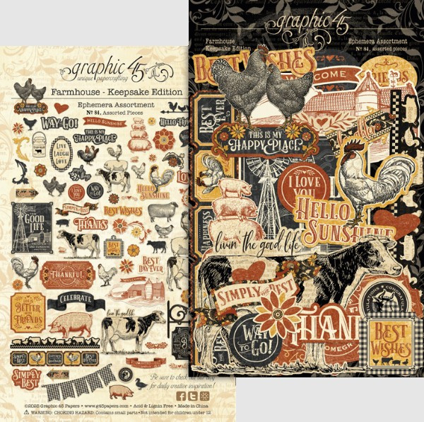 Graphic 45- Keepsake Kit with Exclusive Metal Die Set- Farmhouse