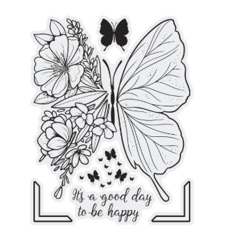 Couture Creations - Lavender Love Stamp Set - Floral Butterfly (6pc)