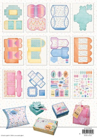 Studio Light- Die-cut Designer Gift Boxes A4 Paper Pad- Hip Hip Hooray