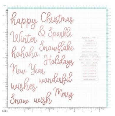 Studio Light Paper Elements Sentiments Rose Gold Foil Essentials 40pc