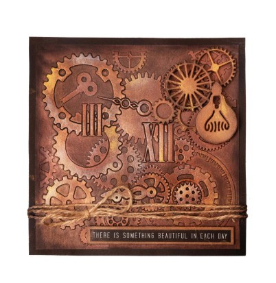 SL Embossing Folder Vintage Gears Pattern Essentials 150x150x4mm 1 PC nr.16