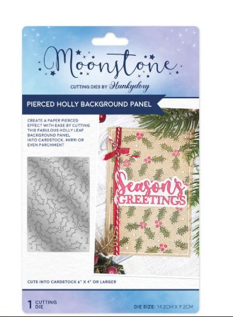 Hunkydory Moonstone Dies - Pierced Holly Background Panel