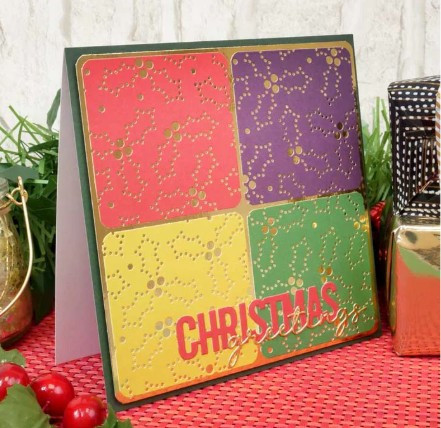 Hunkydory Moonstone Dies - Pierced Holly Background Panel