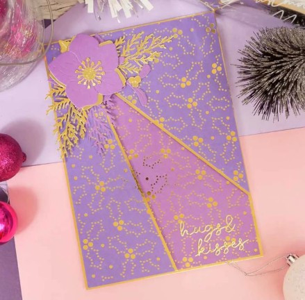 Hunkydory Moonstone Dies - Pierced Holly Background Panel