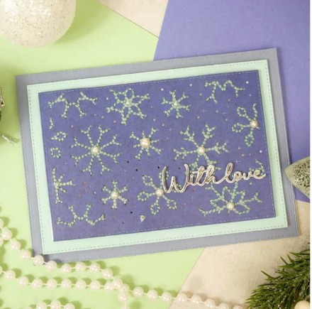 Hunkydory Moonstone Dies - Pierced Snowflake Background Panel