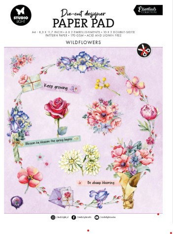 Studio Light Die-Cut Paper Pad Wildflowers Essentials 32sh nr145