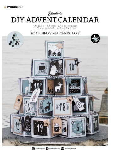 Studio Light DIY Advent Calendar Scandinavian Christmas Die Cut Block