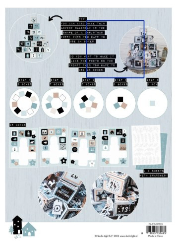 Studio Light DIY Advent Calendar Scandinavian Christmas Die Cut Block