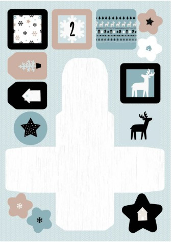 Studio Light DIY Advent Calendar Scandinavian Christmas Die Cut Block