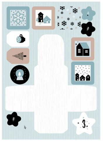 Studio Light DIY Advent Calendar Scandinavian Christmas Die Cut Block