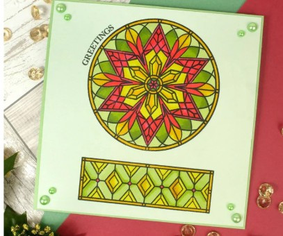 Hunkydory- For the Lovs of Stamps- A Stained Glass Christmas - Frosty Snowflake