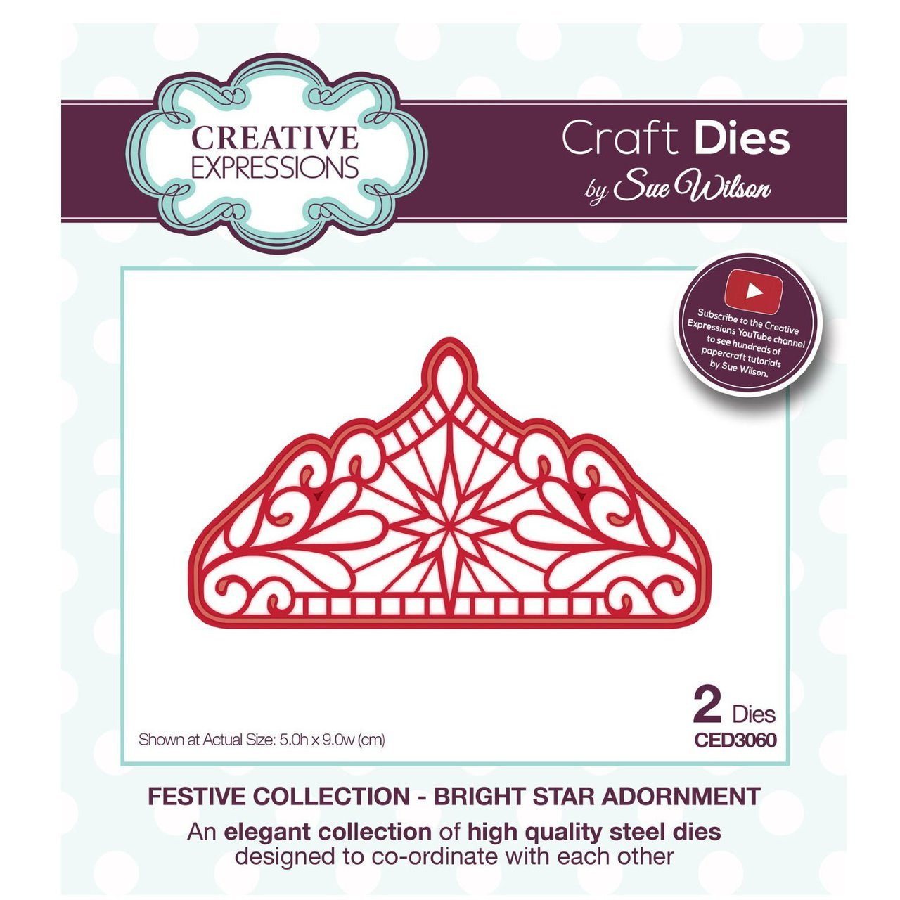 Creative Expressions- Sue Wilson- Festive Collection - Bright Star Adornment Craft Die CED3060