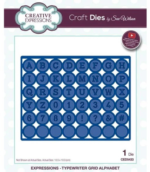 Creative Expressions- Sue Wilson- Expressions Collection- Typewriter Grid Alphabet Die