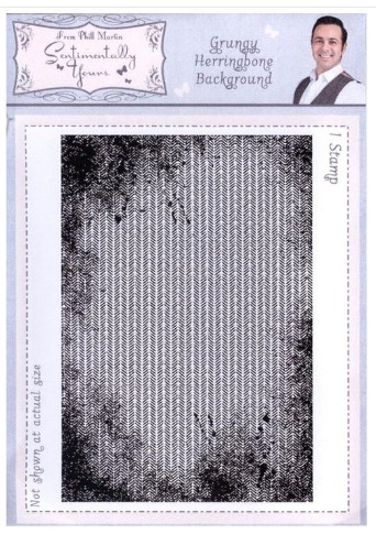 Creative Expressions- Sentimentally Yours from Phil Martin- Whitewashed Herringbone Background Stamp