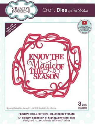 Creative Expressions- Sue Wilson- Festive Collection-Blustery Frame Craft Die