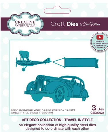 Creative Expressions- Sue Wilson- Art Deco Collection- Travel In Style Craft Die