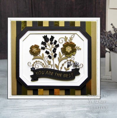 Creative Expressions- Sue Wilson- Banner Collection- Floral Wishes Craft Die