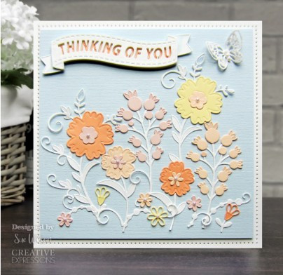 Creative Expressions- Sue Wilson- Banner Collection- Floral Wishes Craft Die