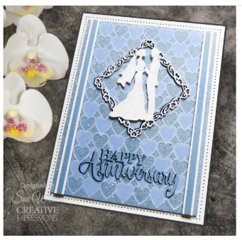 Creative Expressions- Sue Wilson- Background Collection- Checkered Heart Craft Die