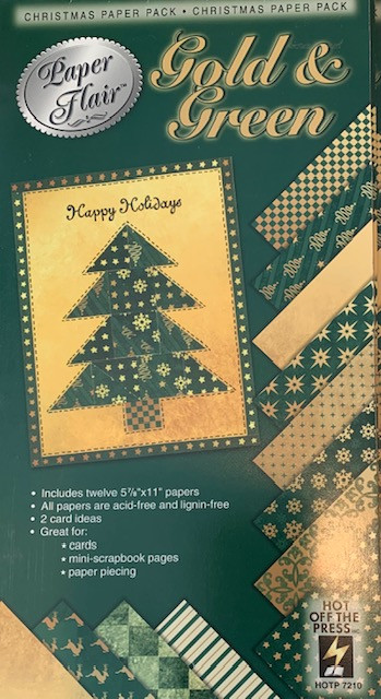 Gold & Green Christmas Paper Pack Perfect for Iris Folding & Other Cards