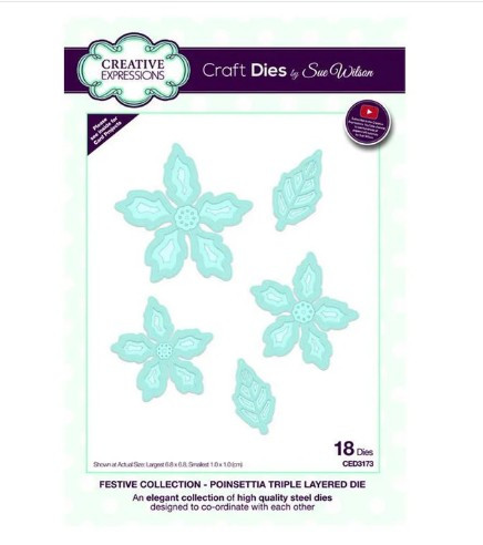 Creative Expressions- Sue Wilson- Festive Collection- Poinsettia Triple Layered die