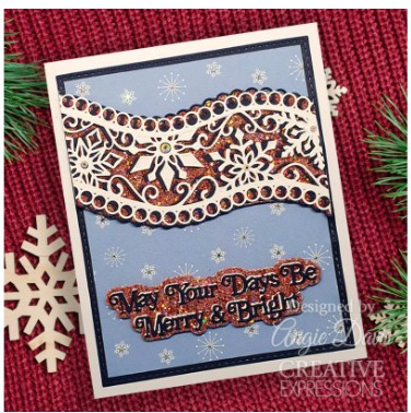 Creative Expressions- Sue Wilson- Festive Collection- Snowflake Ribbon Wave Craft Die