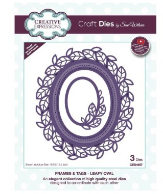 Creative Expressions- Sue Wilson- Frames & Tags Collection- Leafy Oval Craft Die