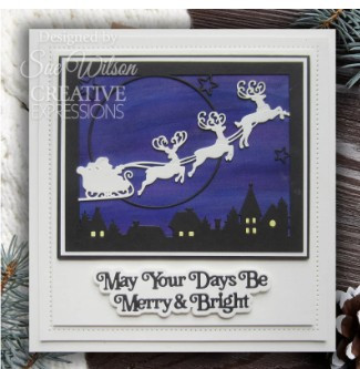 Creative Expressions- Sue Wilson- Festive Collection- Moonlight Sleigh Cover Plate Die