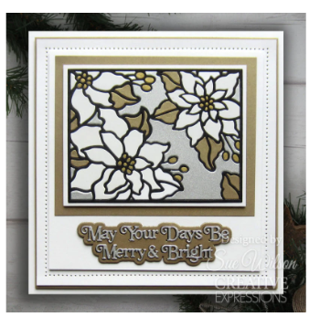 Creative Expressions- Sue Wilson- Festive Collection- Poinsettia Cover Plate Craft Die
