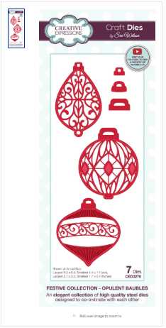 Creative Expressions- Sue Wilson- Festive Collection- Opulent Baubles Craft Die