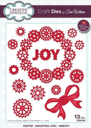 Creative Expressions- Suw Wilson- Festive Collection- Industrial Chic Wreath