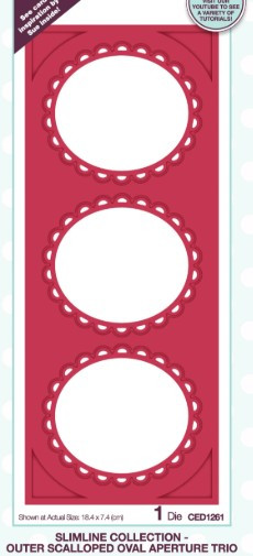 Creative Expressions- Sue Wilson- Slimline Collection- Outer Scalloped Oval Aperture Trio Craft Die