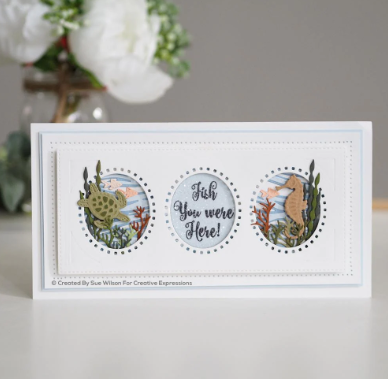 Creative Expressions- Sue Wilson- Slimline Collection- Decorative Oval Aperture Trio Craft Die