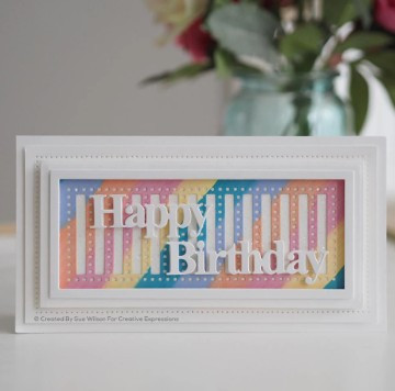 Creative Expressions- Sue Wilson- Slimline Collection- Decorative Squared Stripes Craft Die