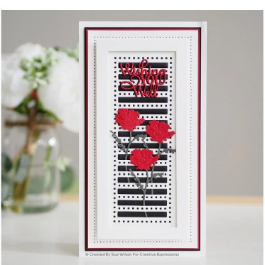 Creative Expressions- Sue Wilson- Slimline Collection- Decorative Squared Stripes Craft Die