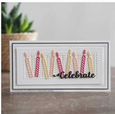 Creative Expressions- Sue Wilson- Slimline Collection- Decorative Squared Stripes Craft Die