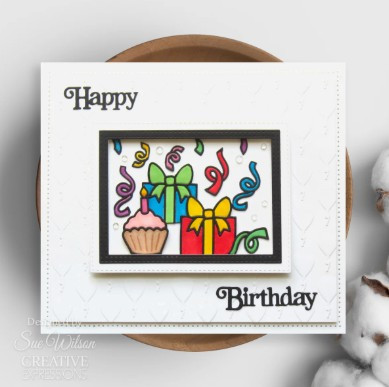 Creative Expressions- Sue Wilson- Stained Glass Collection- Birthday Craft Die