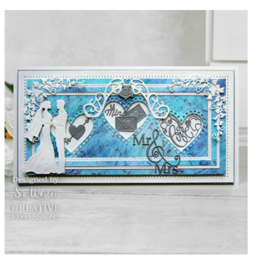 Creative Expressions- Sue Wilson- Slimline Collection- Decorative Heart Aperture Trio Craft Die