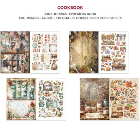 Ciao Bella- Junk Journal Ephemera Book A4- Cookbook