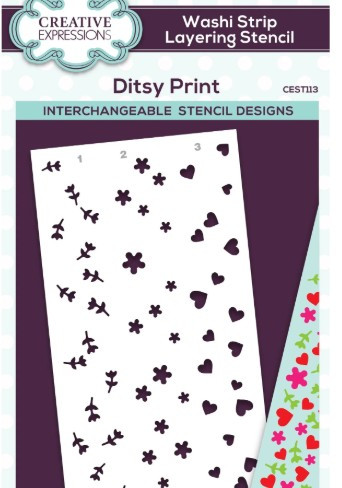 Creative Expressions- Washi Strip Layering Stencil- Ditsy Print
