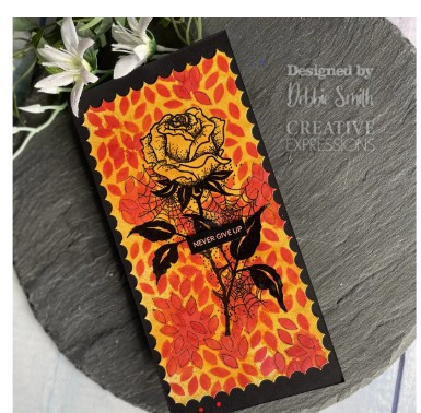 Creative Expressions- DL Stencil 4 in x 8 in- Scattered Leaves