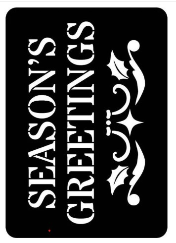 Creative Expressions- Mini Stencil- Seasons Greetings 4 in x 3 in