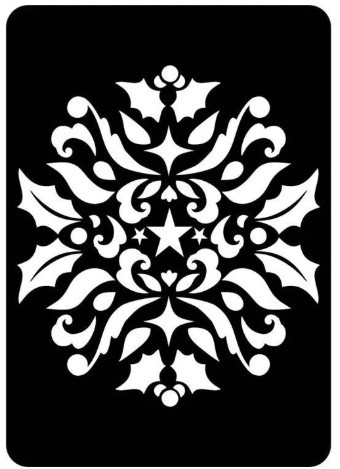 Creative Expressions- Mini Stencil- Ornamental Holly 3x4in