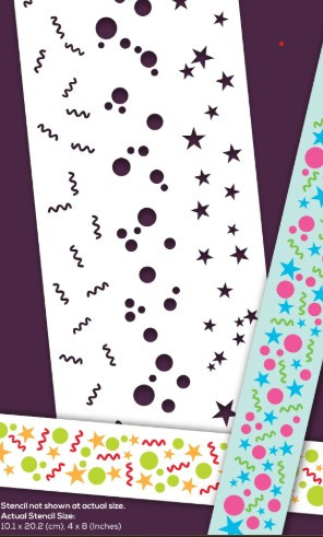 Creative Expressions-Washi Strip Layering Stencil- Party Poppers