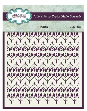 Creative Expressions- Taylor Made Journals- 6 in x 6 in Stencil- Hearts