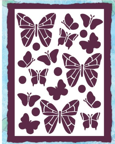 Creative Expressions- Helen Colebrook- 8 in x 6 in Stencil- Whimsical Butterflies