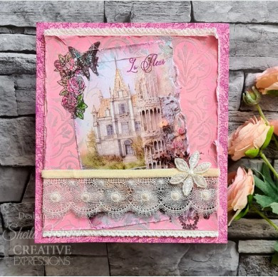 Creative Expressions- Taylor Made Journals- 6x8in Stencil- Fleur-de-lis Elegance