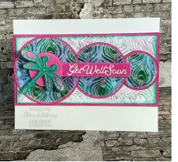 Creative Expressions- DL Stencil 4 in x 8 in- Peacock Feathers